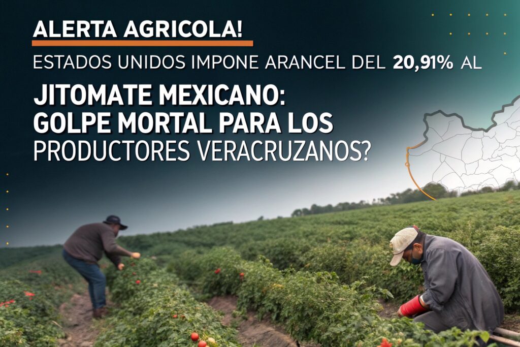 ¡ALERTA AGRÍCOLA! ESTADOS UNIDOS IMPONE ARANCEL DEL 20.91% AL JITOMATE MEXICANO: ¿GOLPE MORTAL PARA LOS PRODUCTORES VERACRUZANOS?