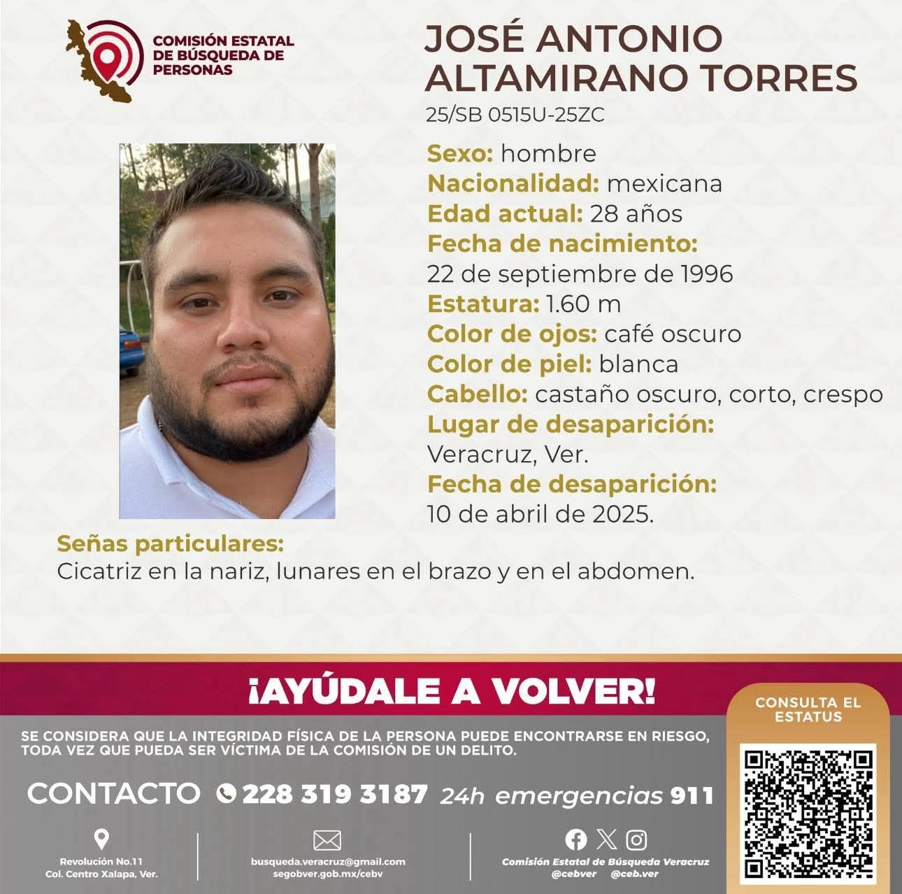 Madre clama ayuda para localizar a su hijo desaparecido