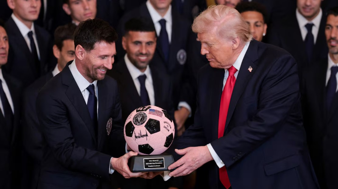 Histórico encuentro entre Messi y Trump