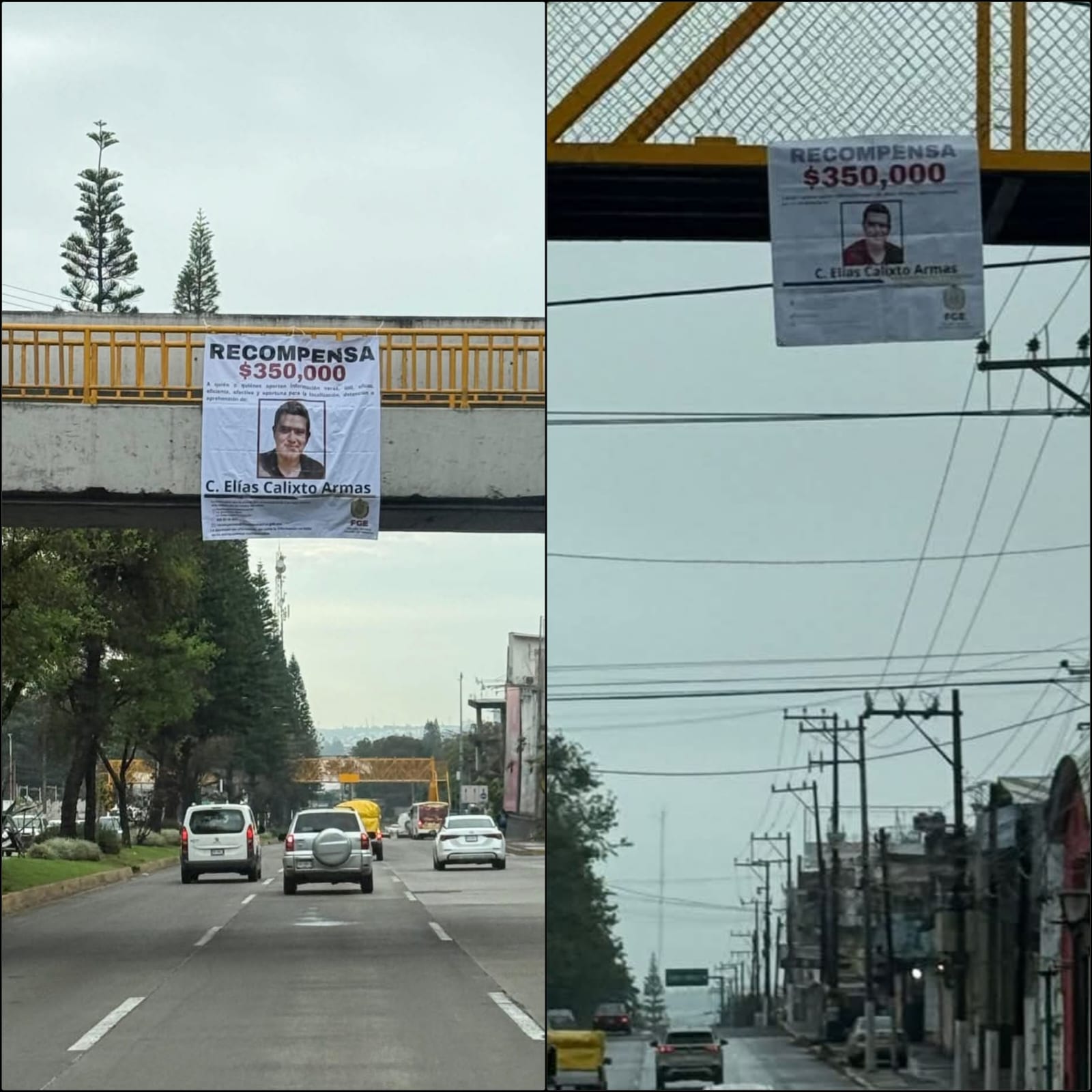 AMANECEN LONAS COLGADAS EN PUENTES DE XALAPA