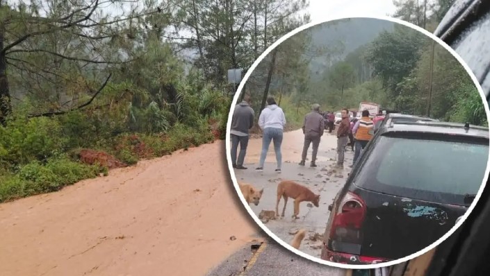 Peligroso deslave afecta carretera en Veracruz